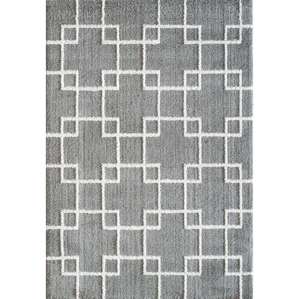 Dynamic Rugs 5901-901 Silky Shag 6.7 Ft. X 9.6 Ft. Rectangle Rug in Silver
